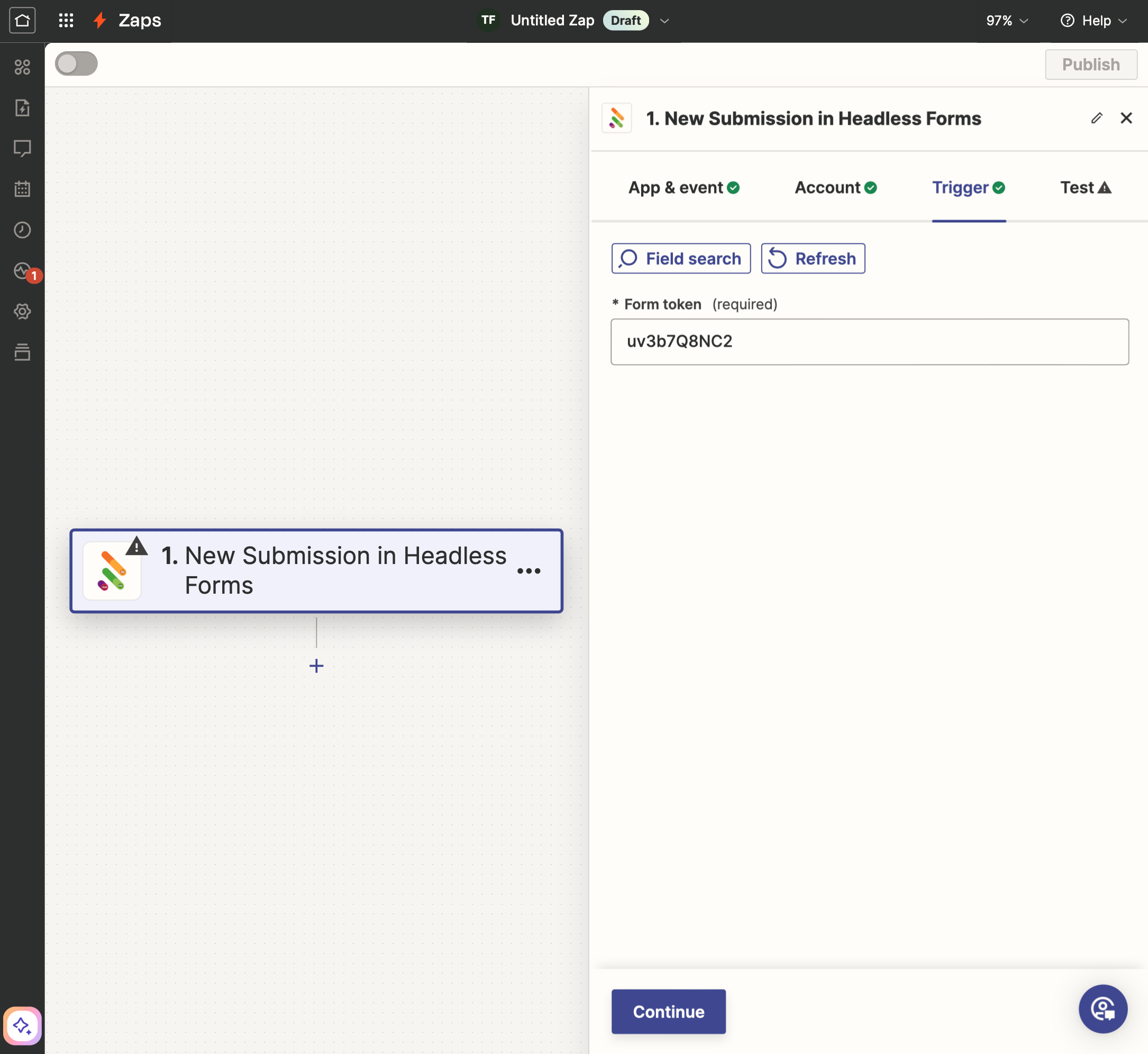 Set up Form 1